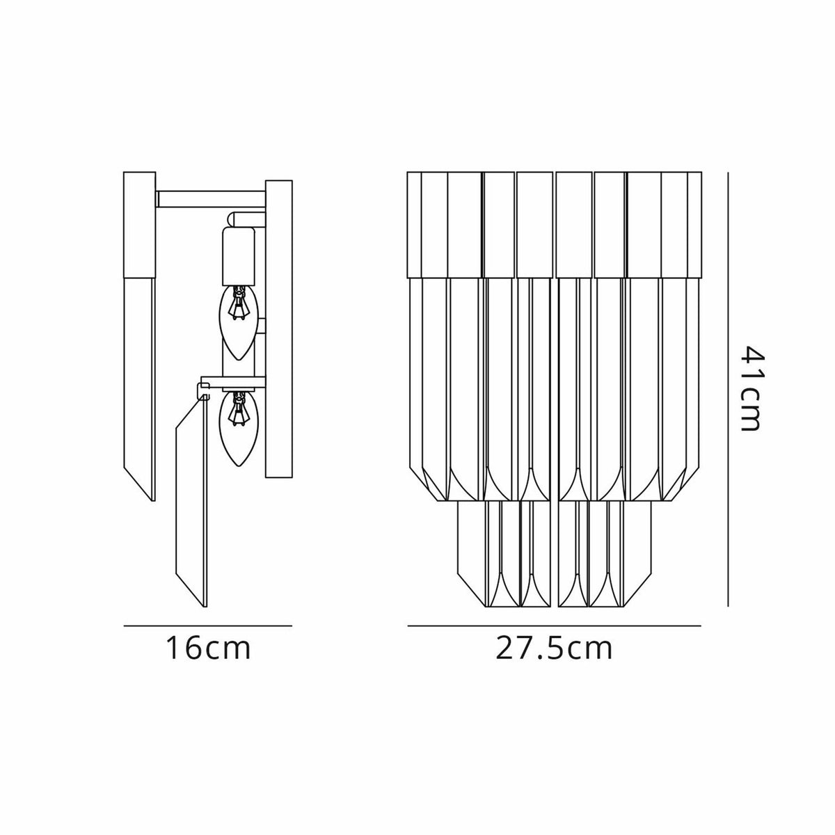 Kentisbeare Wall Light in Polished Nickel & Cognac Glass