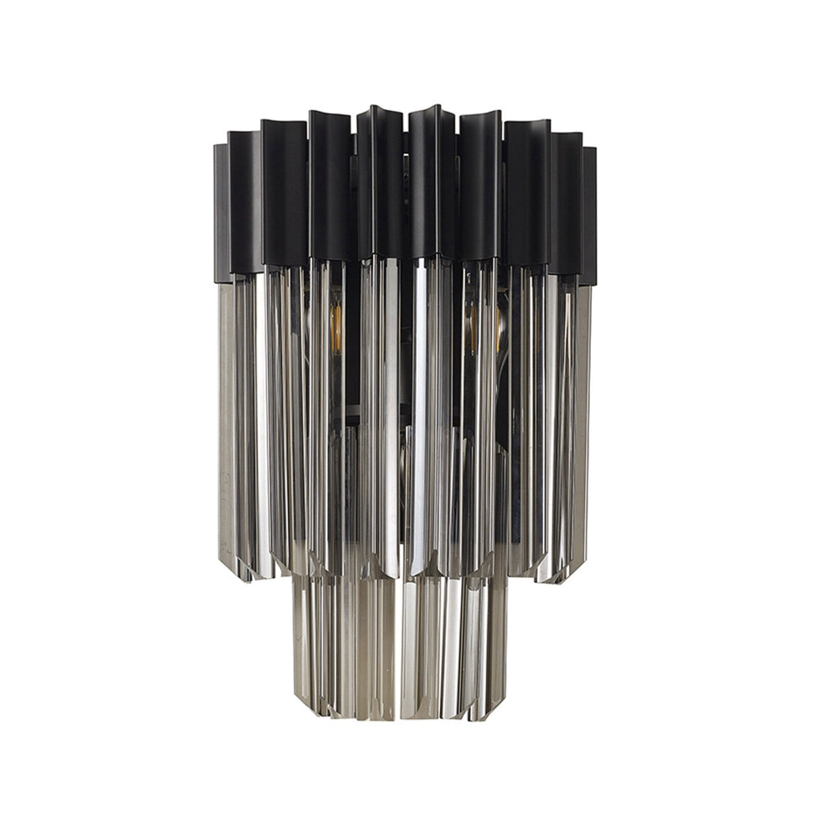Kentisbeare Wall Light in Matt Black & Smoked Glass
