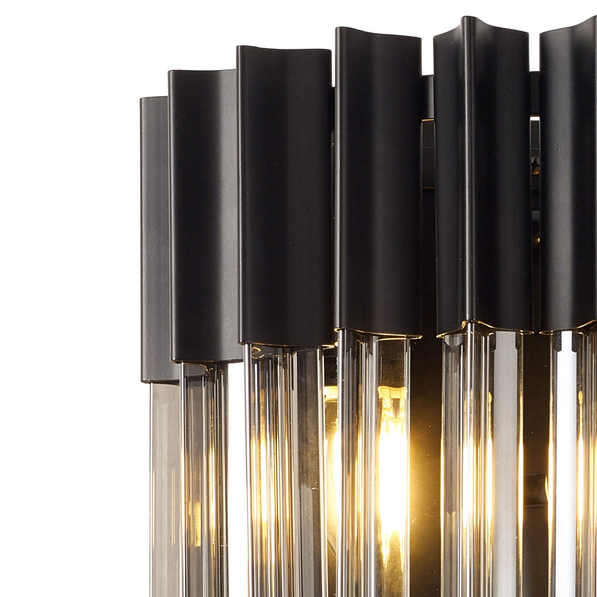 Kentisbeare Wall Light in Matt Black & Smoked Glass