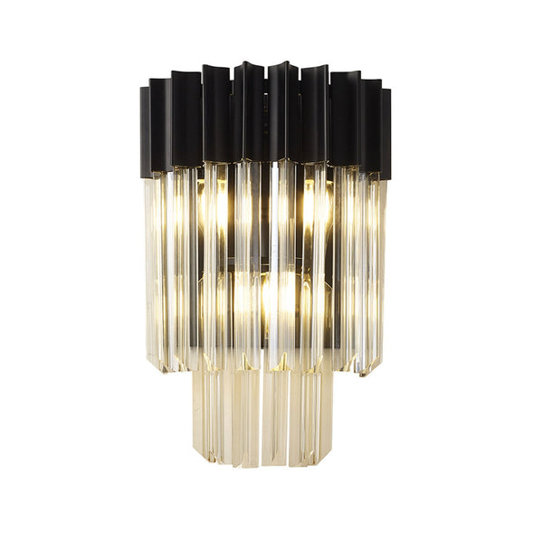 Kentisbeare Wall Light in Matt Black & Cognac Glass