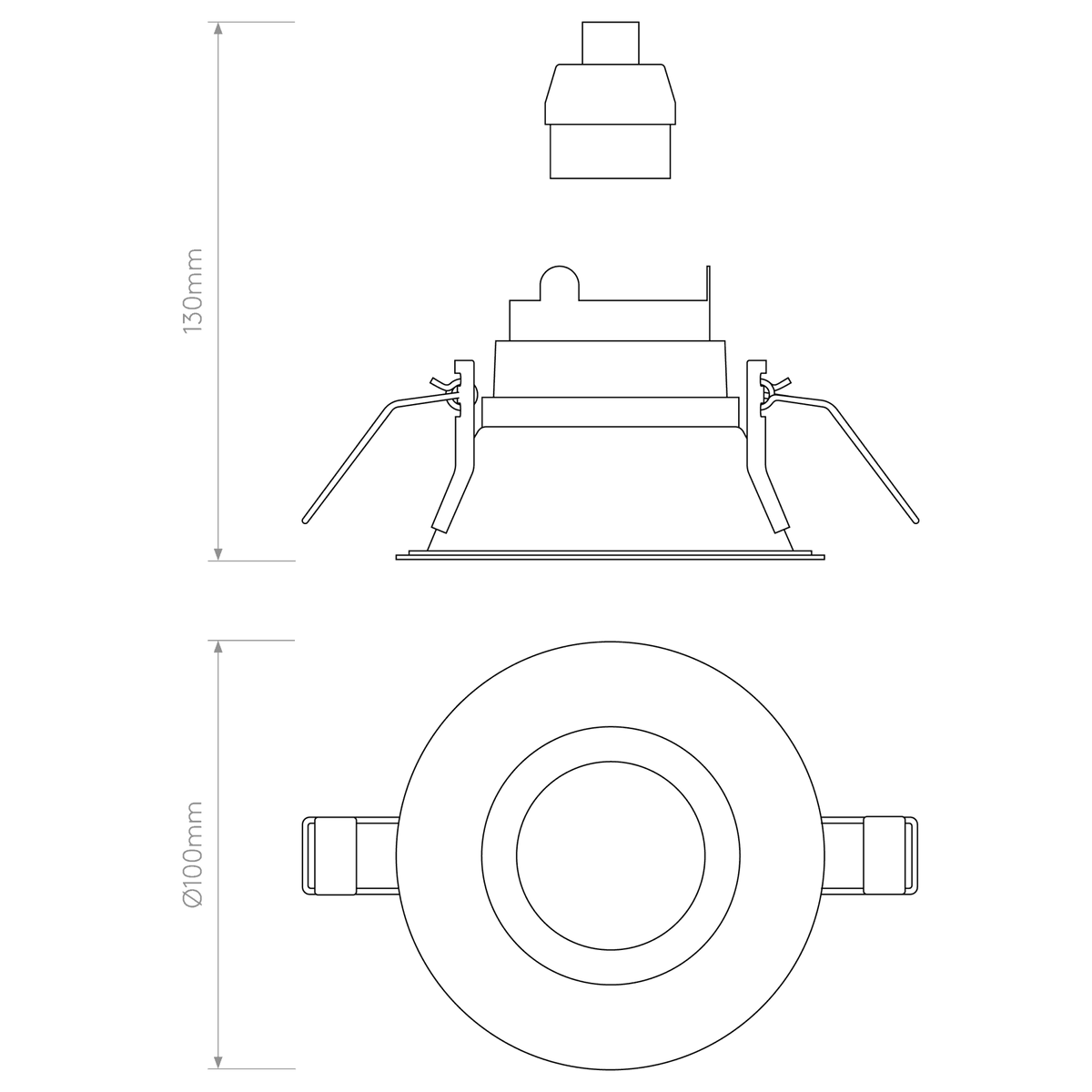 Minima Slimline Round Fixed Fire-Rated IP65 Downlight in Matt White