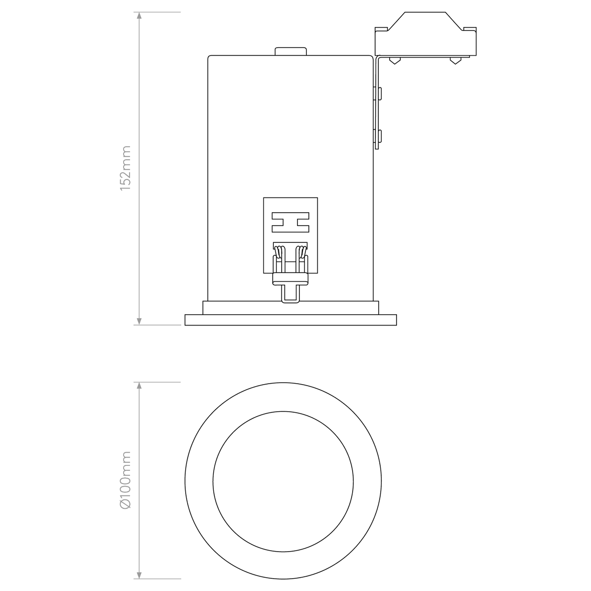 Taro GU10 Round White Fixed Fire Rated Recessed Downlight