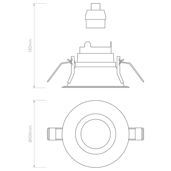 Minima Slimline Round Fixed Fire-Rated IP65 Downlight in Matt Black