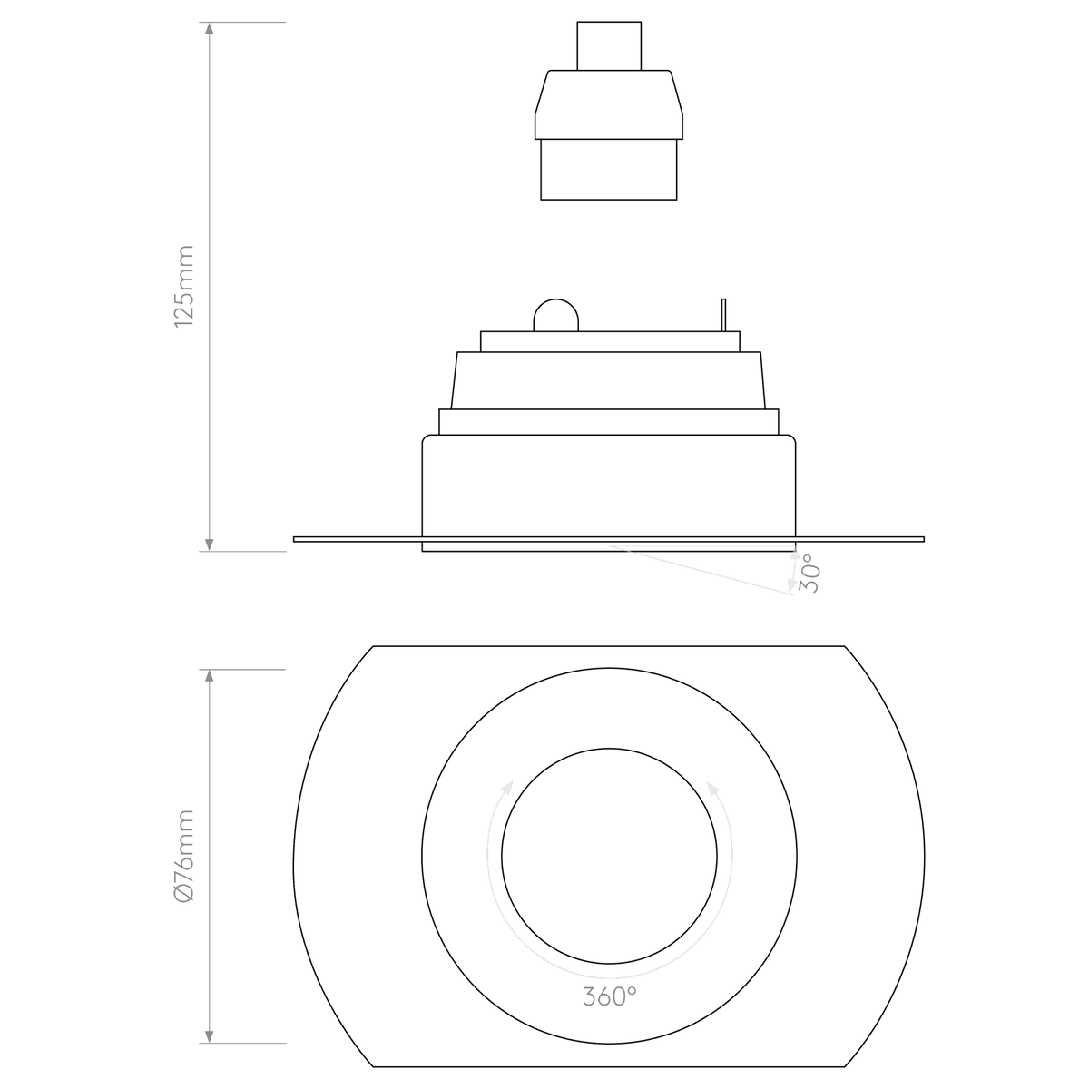 Trimless Round Adjustable Downlight in Matt White