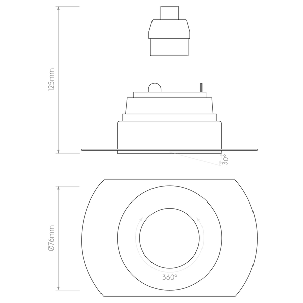 Trimless Round Adjustable Downlight in Matt White