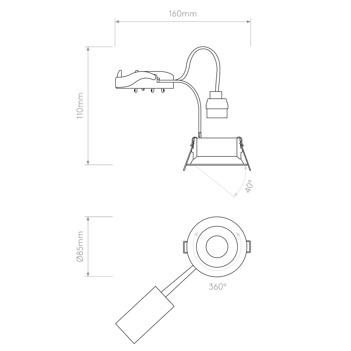 Minima 230v Round Adjustable Recessed Downlight