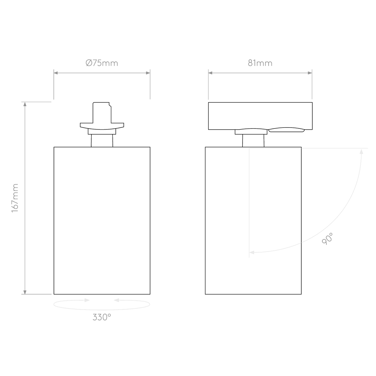 Can 75 Matt Black LED Track Spotlight