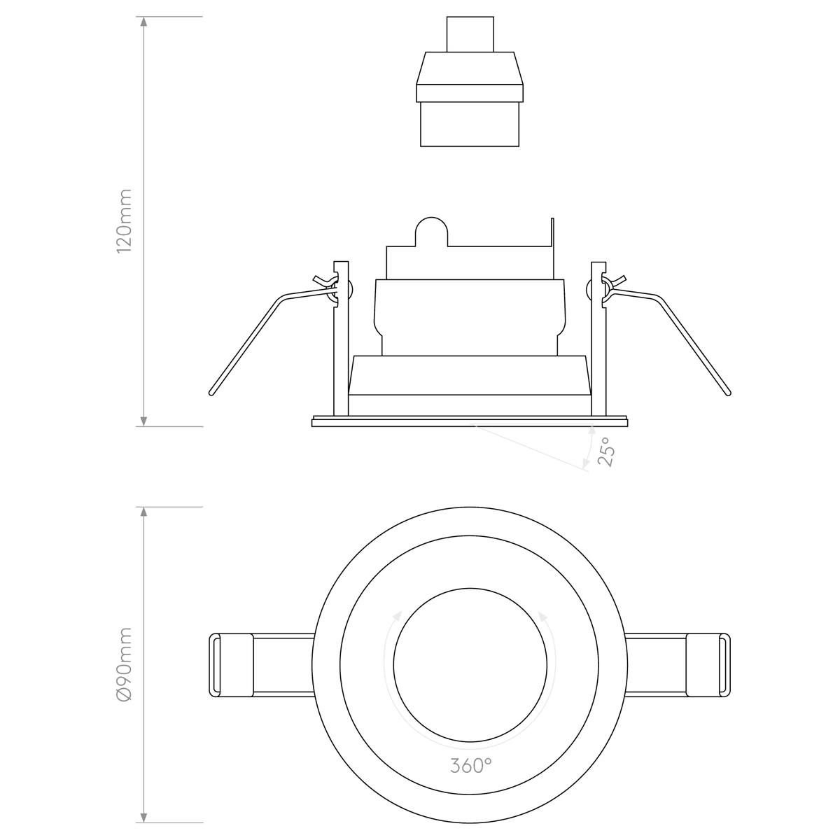 Pinhole Slimline Round Adjustable Fire-Rated Downlight in Matt White