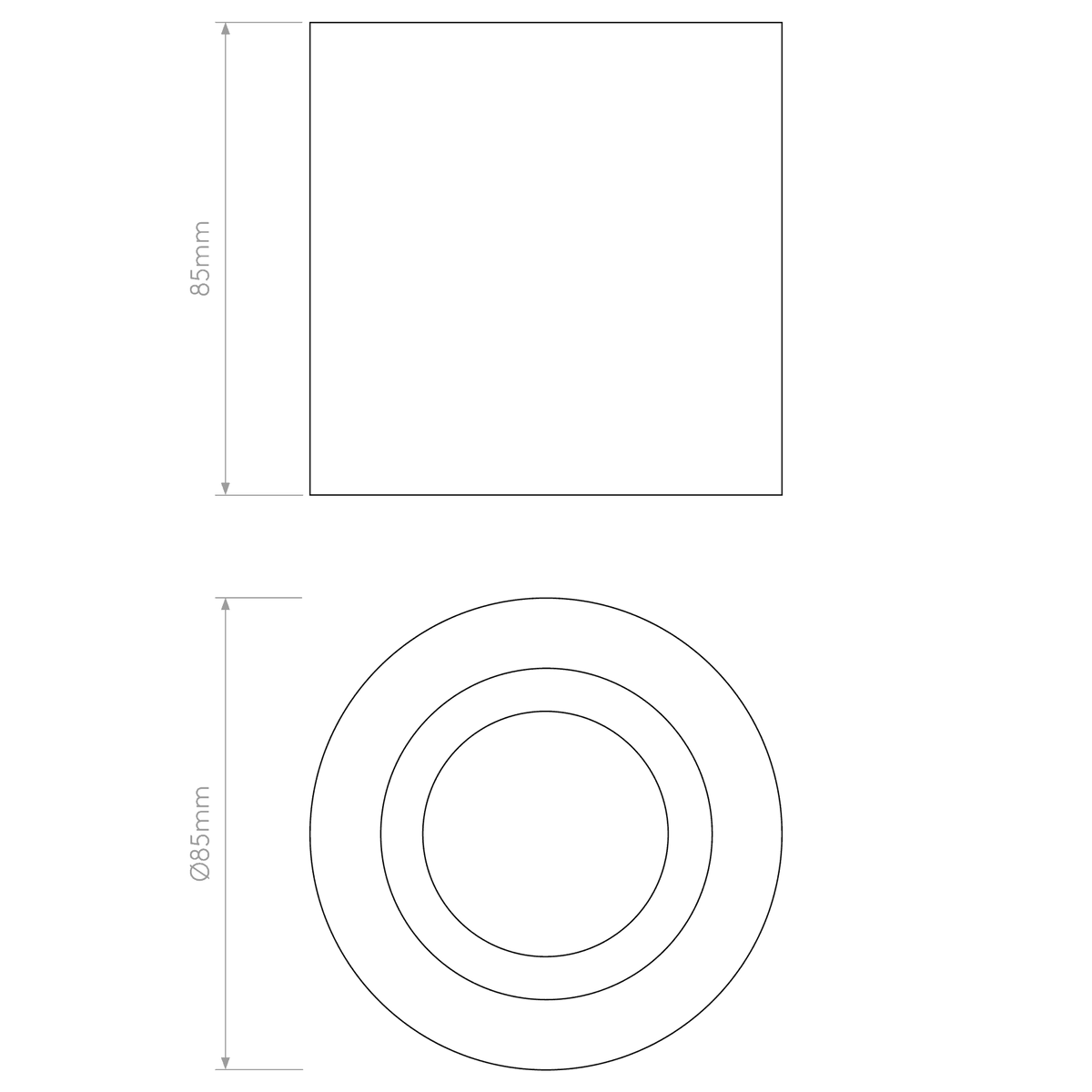 Kos Surface Mounted GU10 Downlight IP65 in White