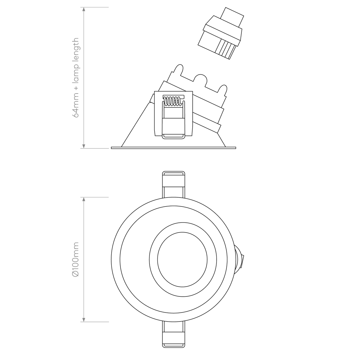 Minima Slimline 25 Fire-Rated IP65 Downlight in Matt Black