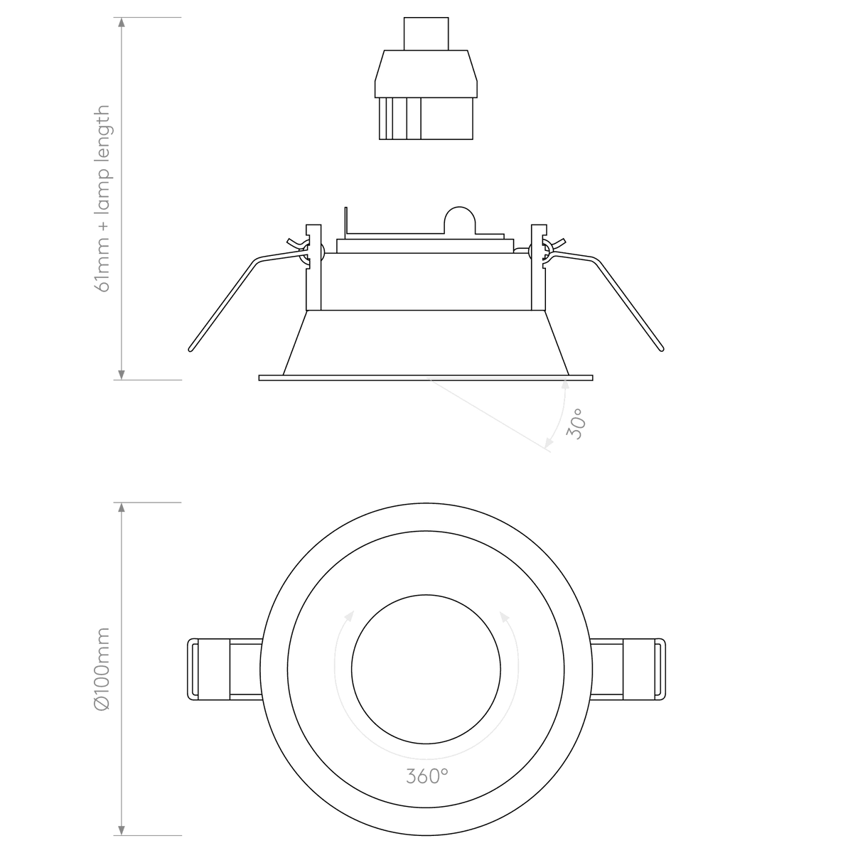 Minima Slimline Round Adjustable Fire-Rated Downlight in Matt Black