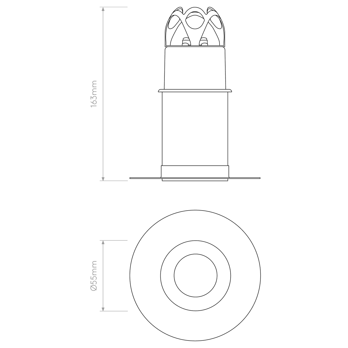 Void Round 55 GU10 IP65 Fire Rated Recessed Ceiling Light in White