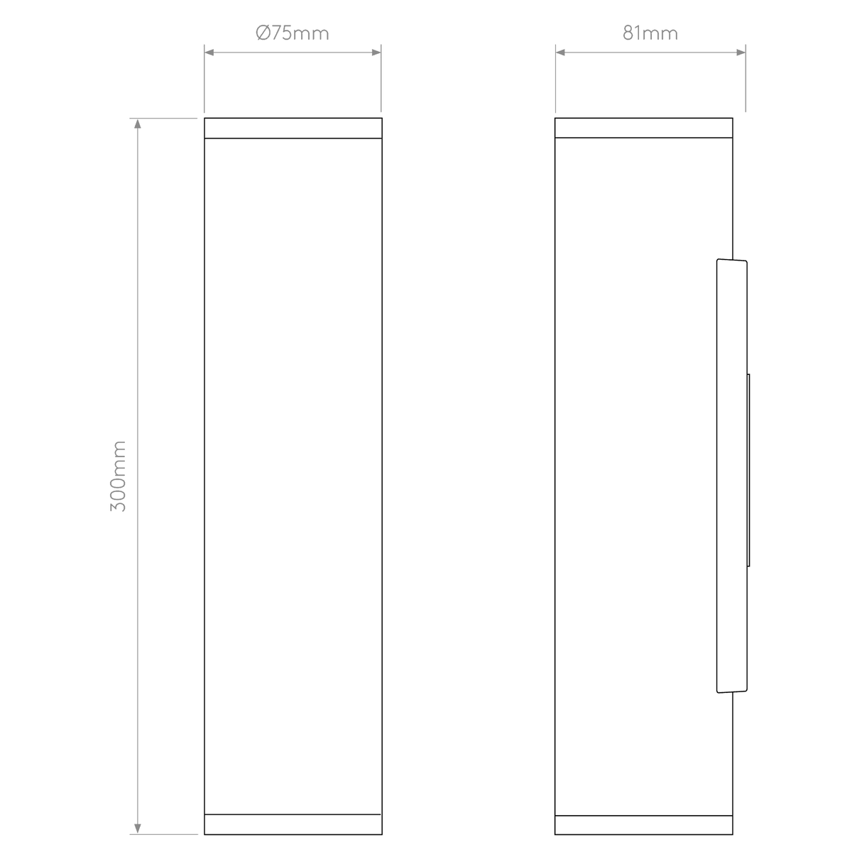 Ava 300 Twin Wall Light in Textured Black