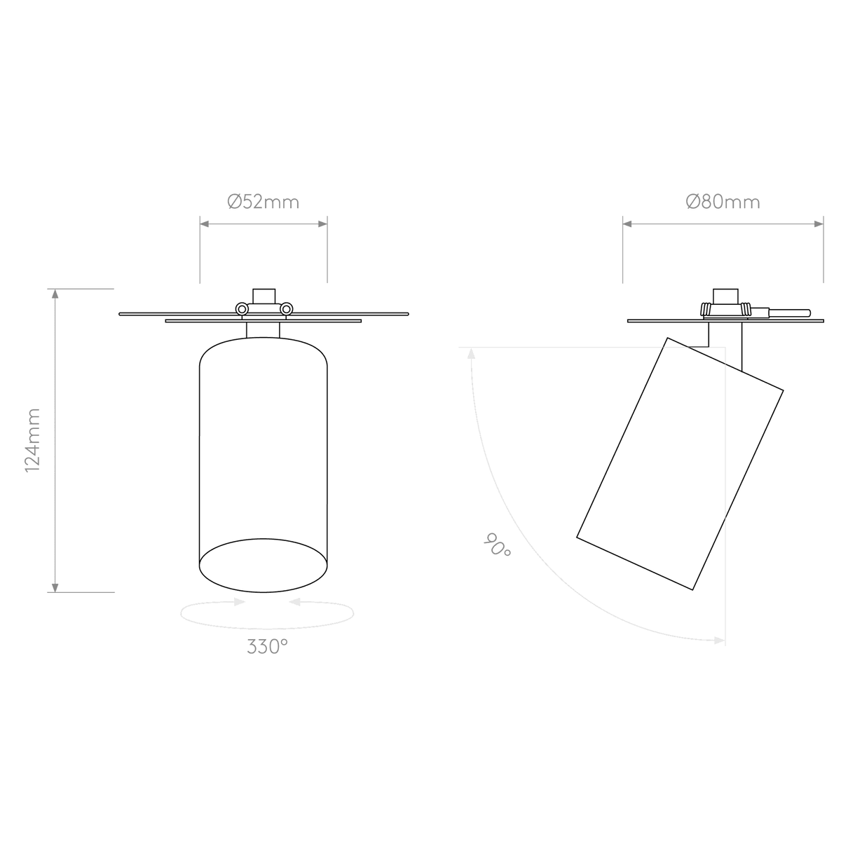 Can 50 Recessed Matt White Single 8.2w LED Spotlight