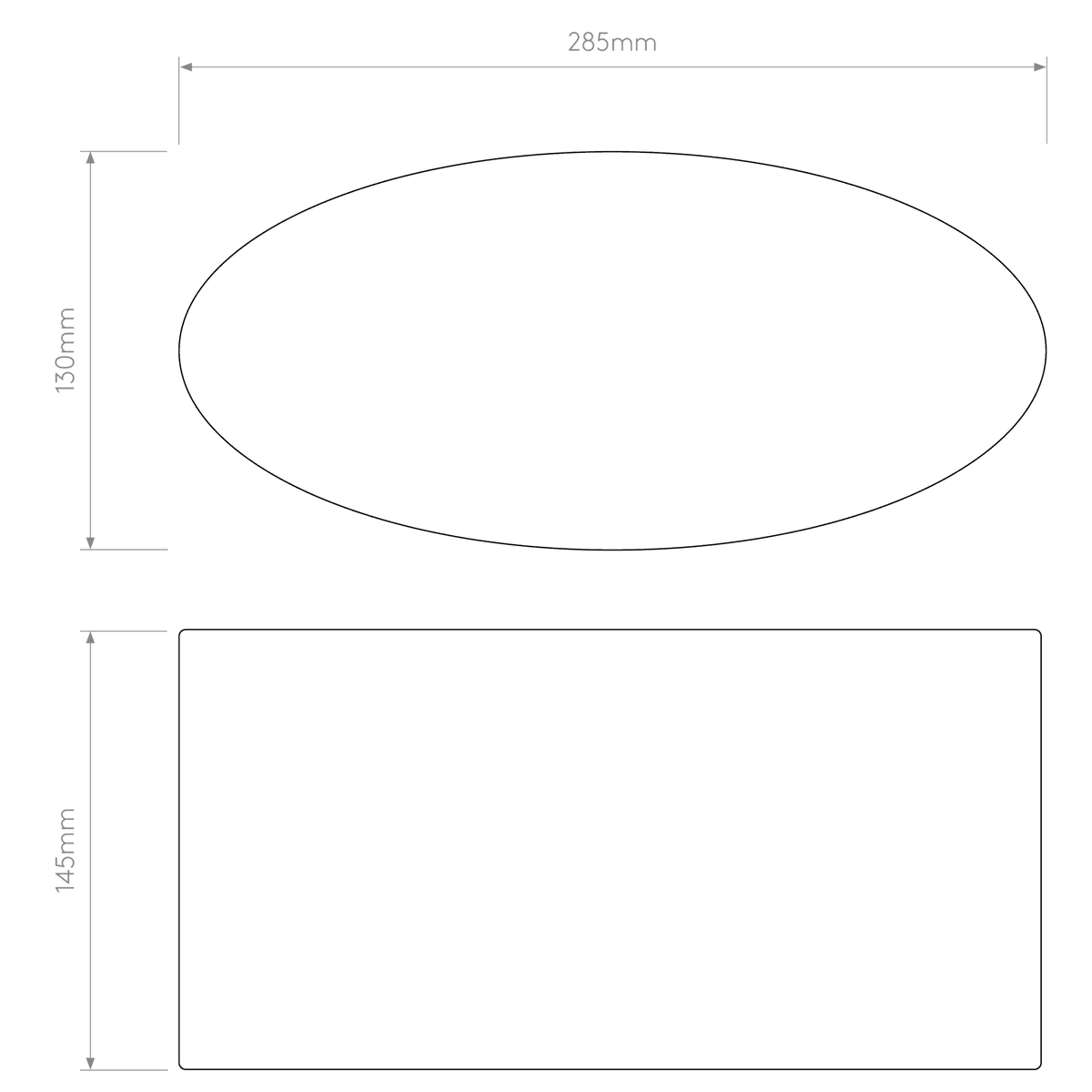 Oval 285 Fabric Shade in White