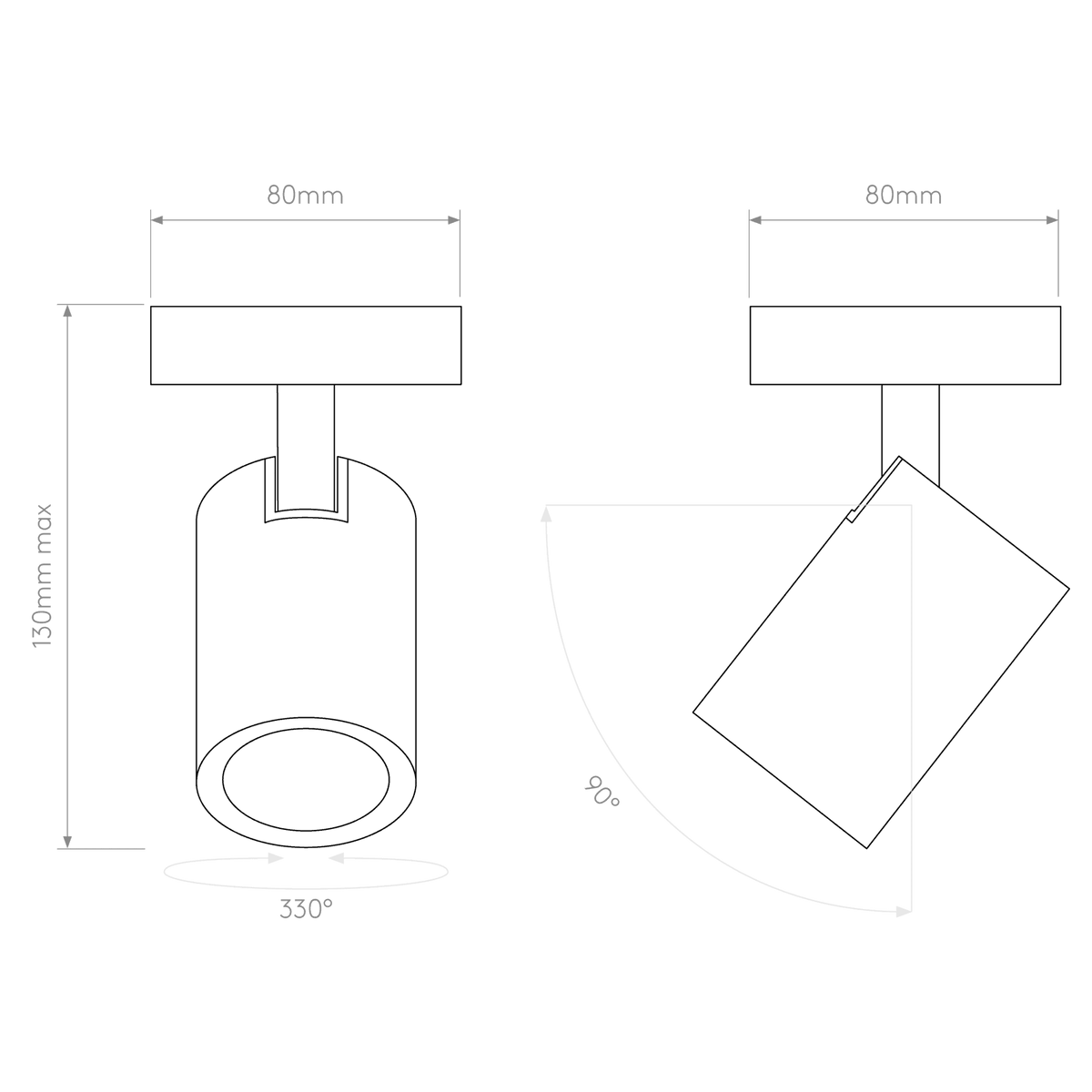 Ascoli Single Spotlight in White
