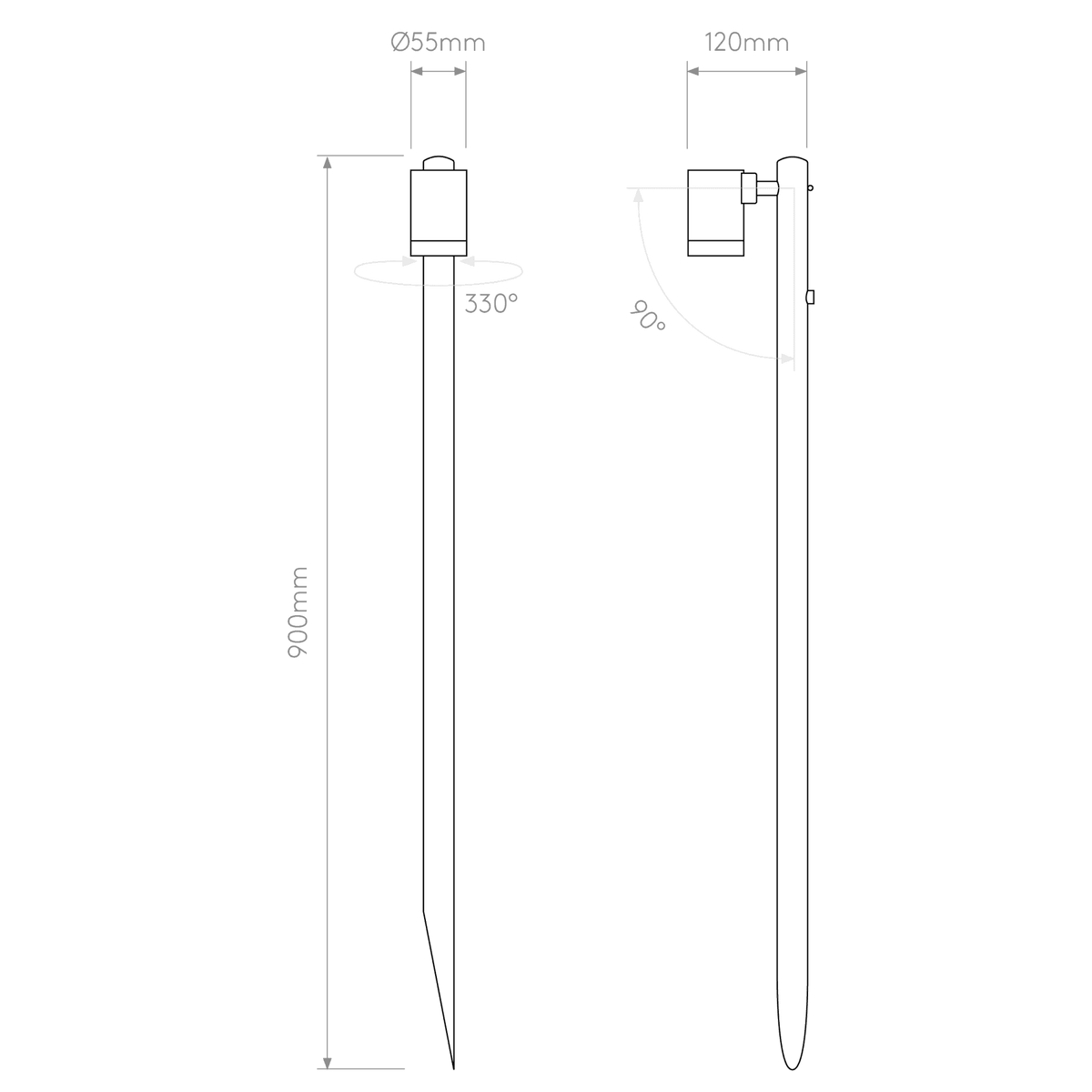 Bayville Spike Spot 900 in Textured Black