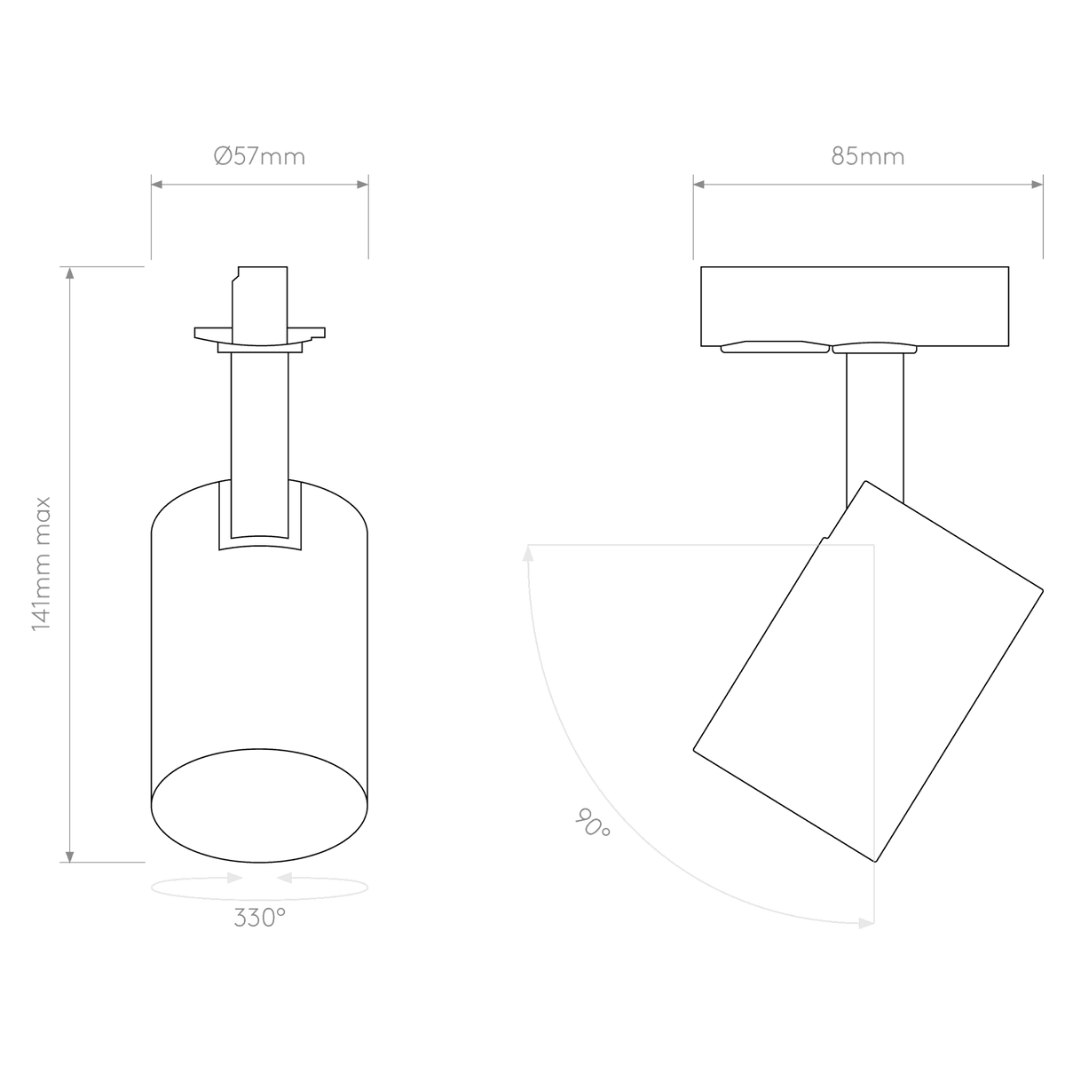 Ascoli GU10 Textured White Track Spotlight