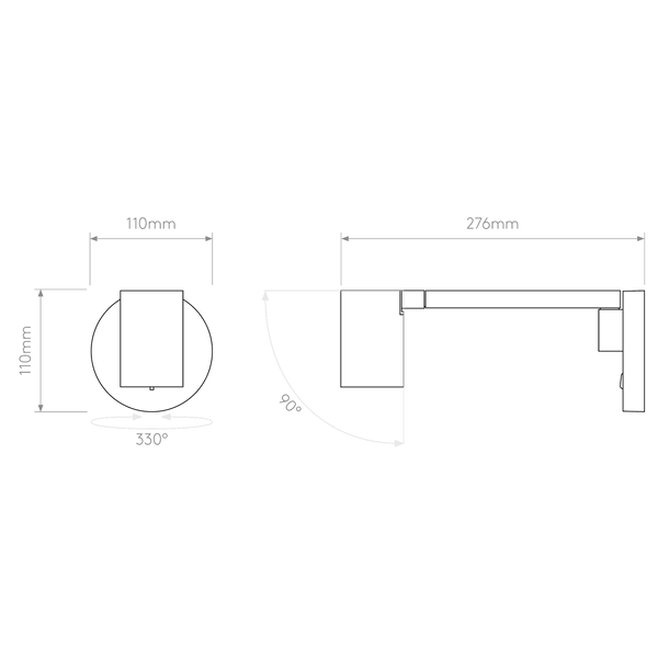 Ascoli Swing Arm Switched Spotlight Wall Light in White