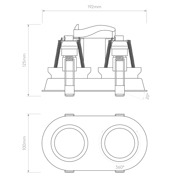 Minima Twin Adjustable Recessed Downlight in White