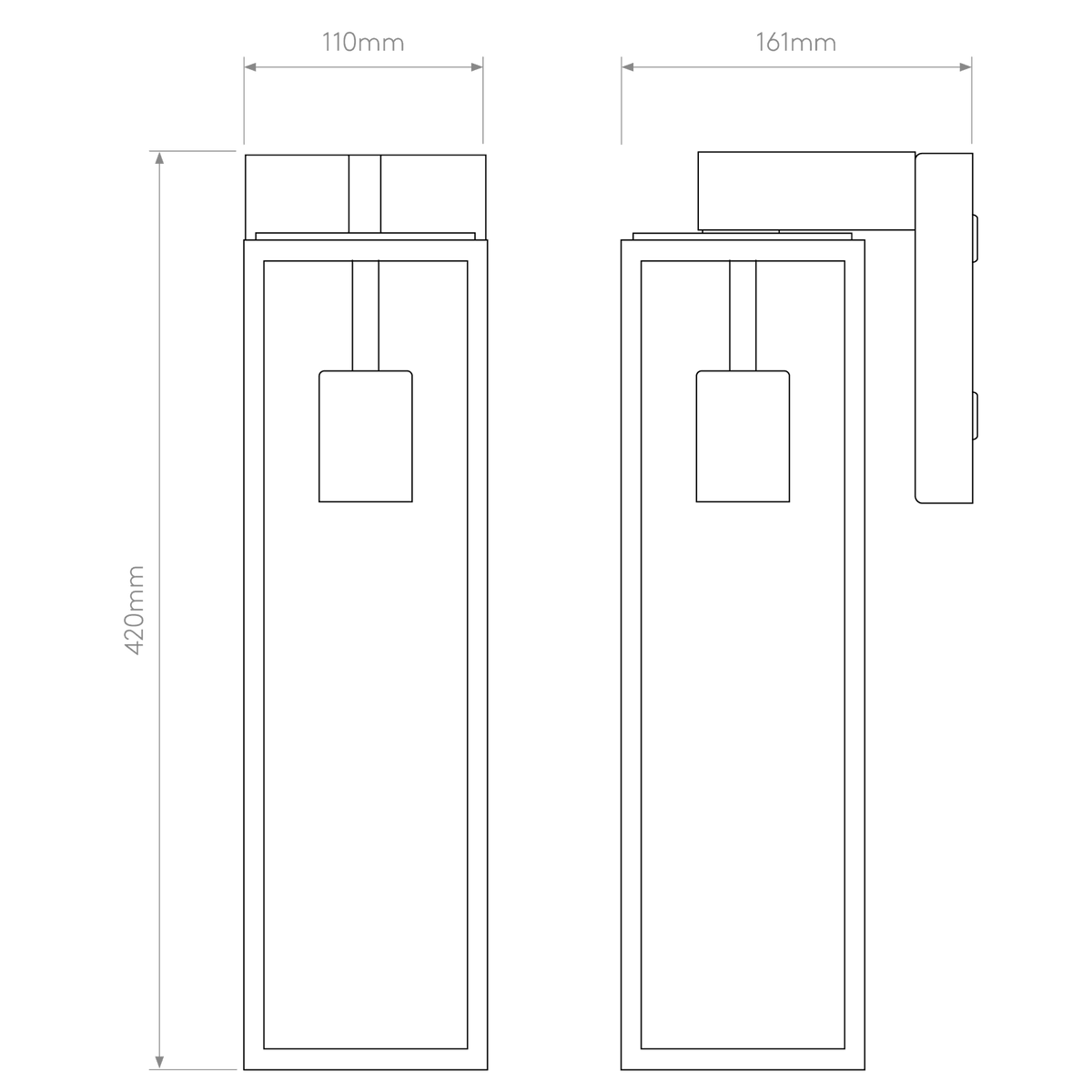 Harvard Lantern IP44 Wall Light in Textured Black