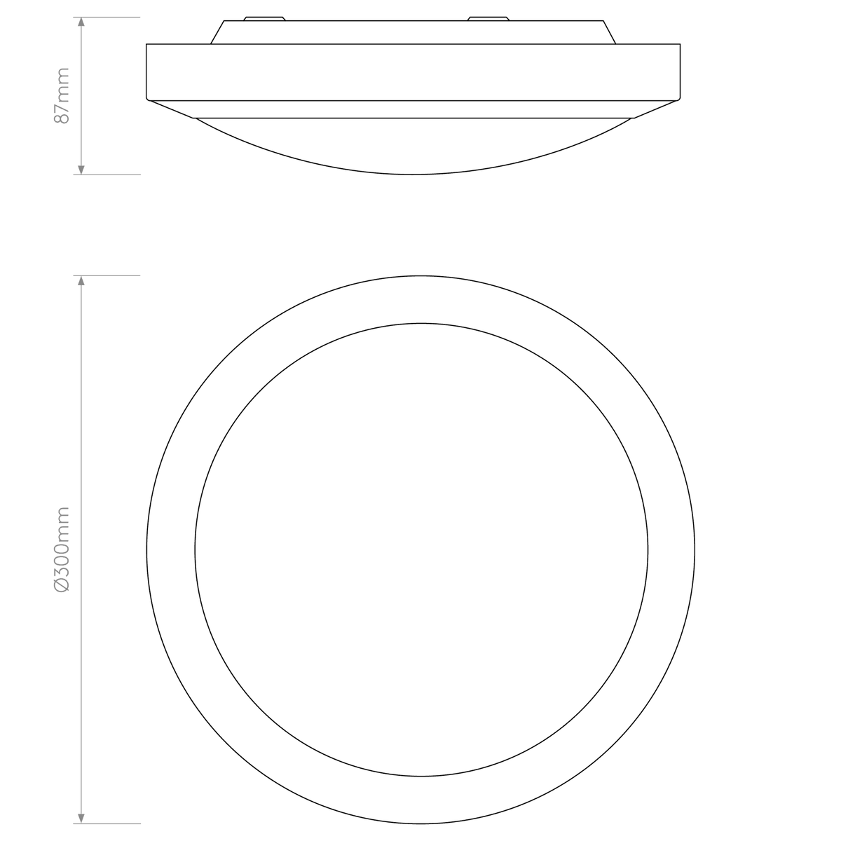 Dakota 300 IP44 Polished Chrome Ceiling Light