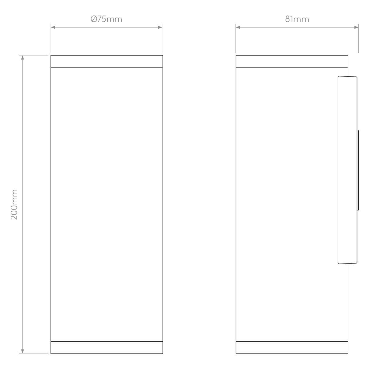 Ava 200 Single Wall Light in Textured Black