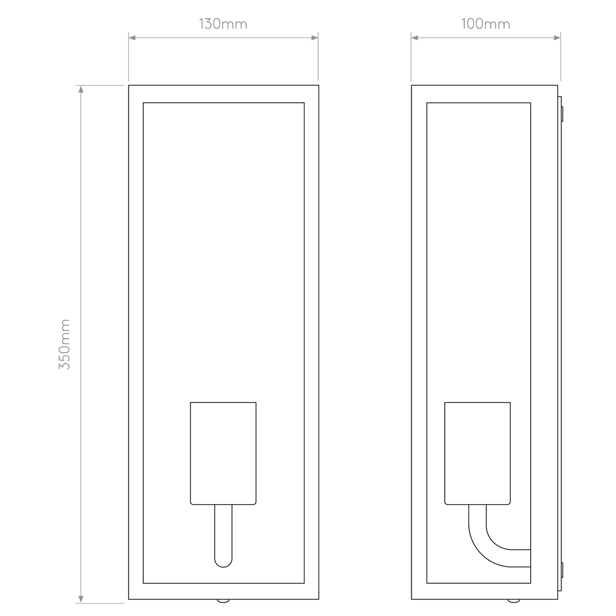 Messina 130 Black Exterior Wall Light