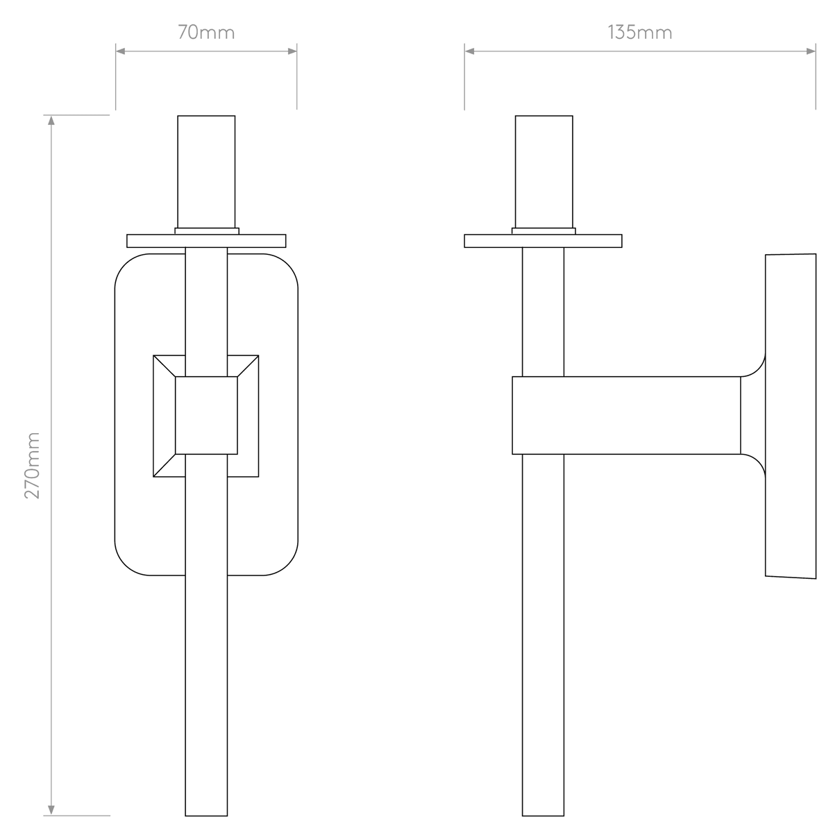 Tacoma IP44 Single Wall Light in Polished Chrome