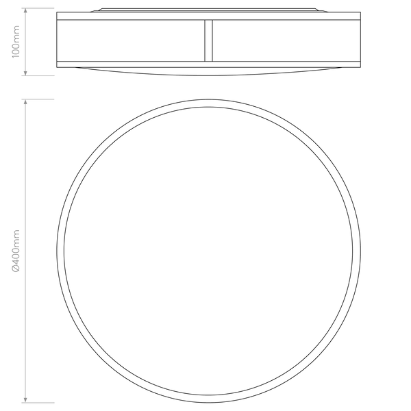 Mashiko Round 400 IP44 Ceiling Light in Bronze