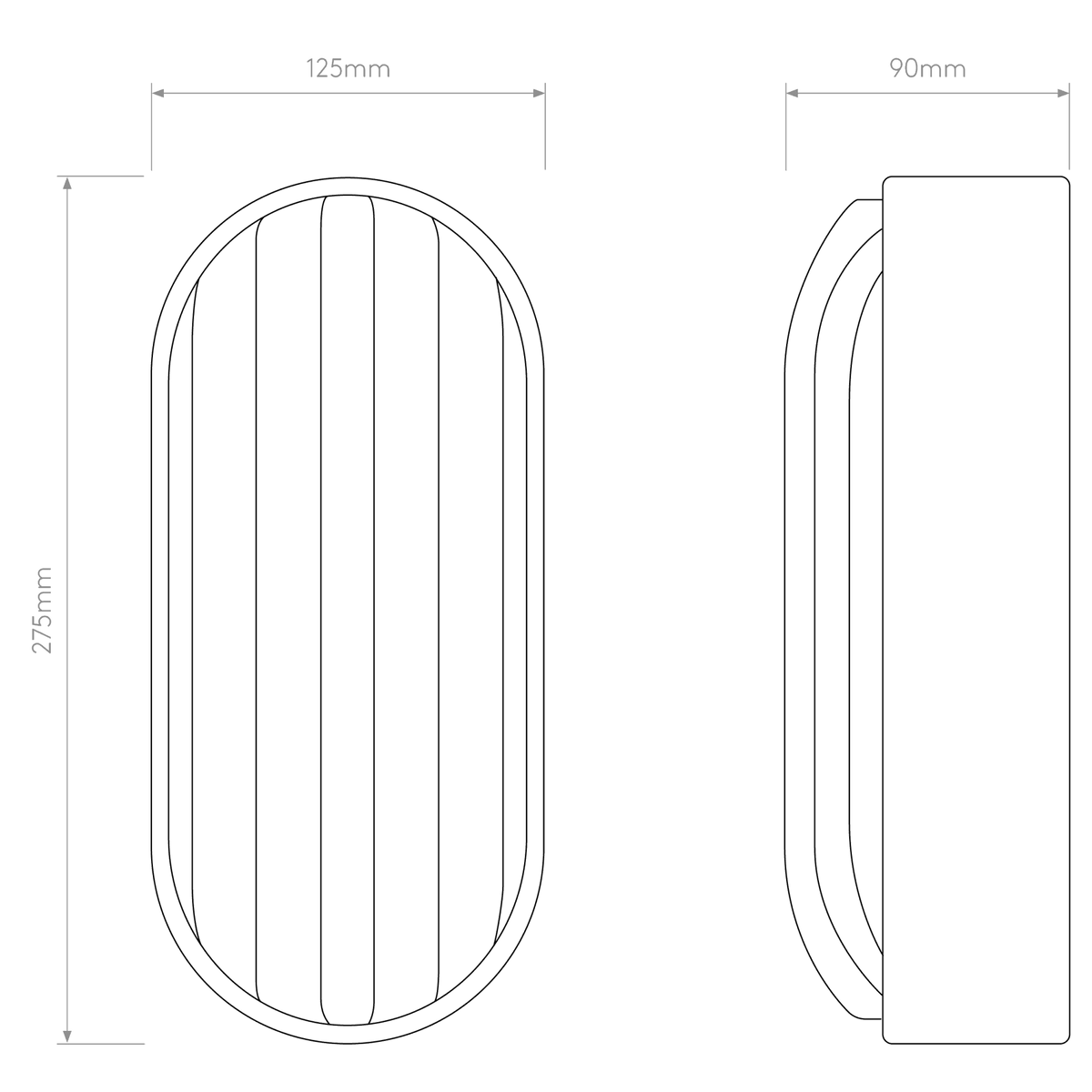 Montreal Oval IP44 Exterior Wall Light in Textured Black