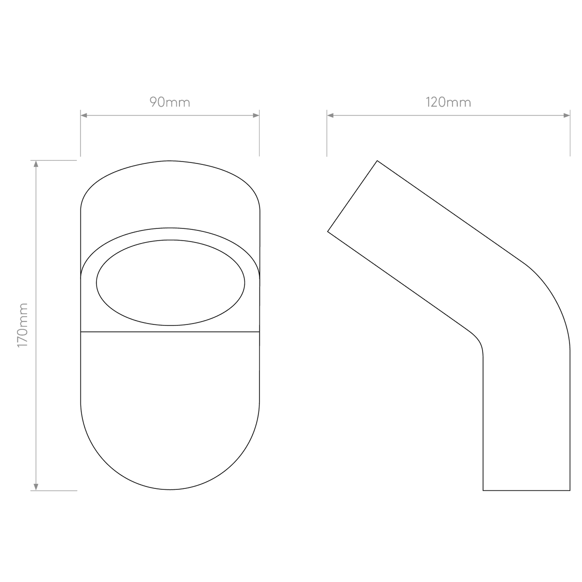 Soprano GX53 IP44 Exterior Wall Light in Black