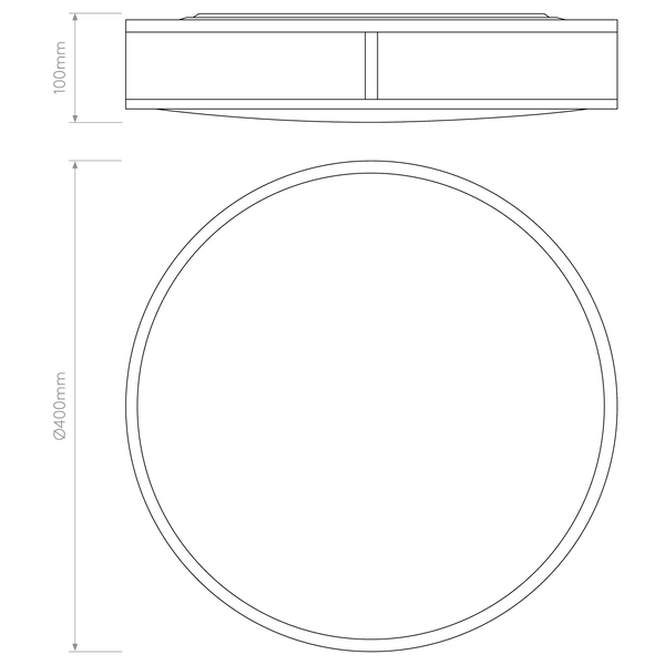 Mashiko Round 400 IP44 Ceiling Light in Chrome