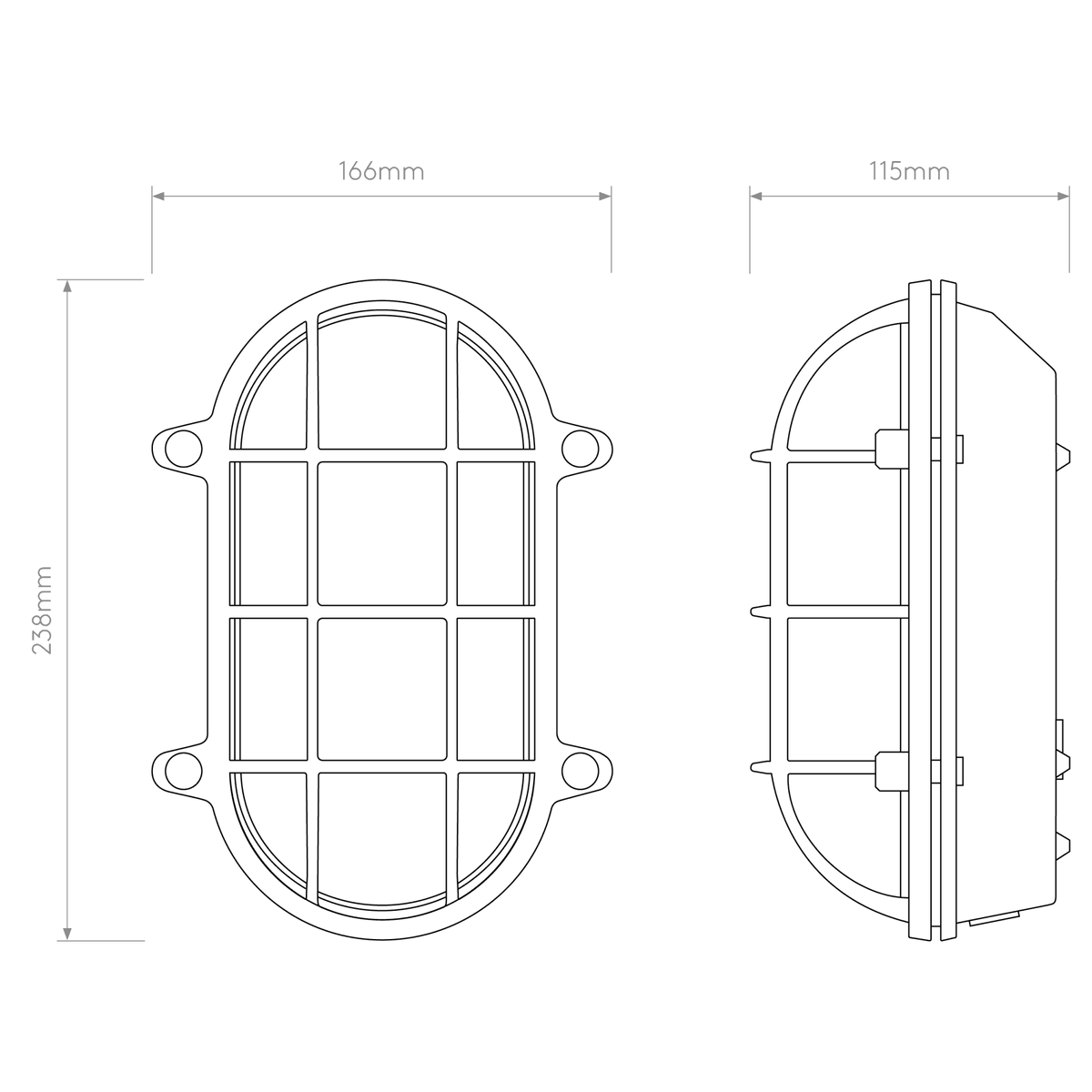 Thurso Oval IP44 Exterior Cast Brass Wall Light