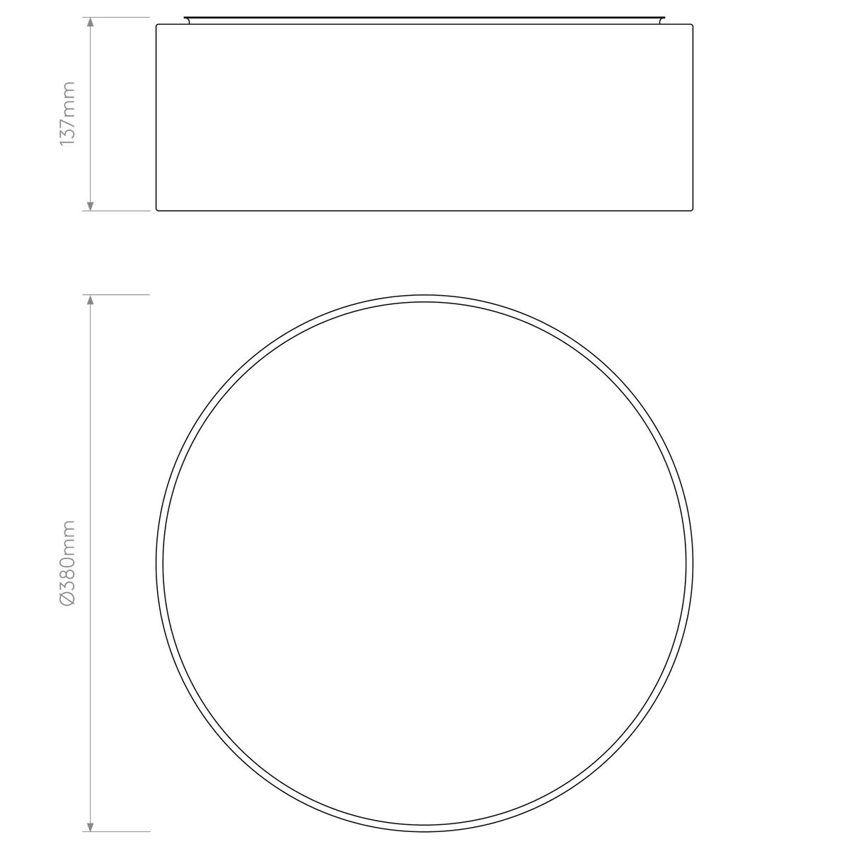 Cambria 380 White Fabric Ceiling Light