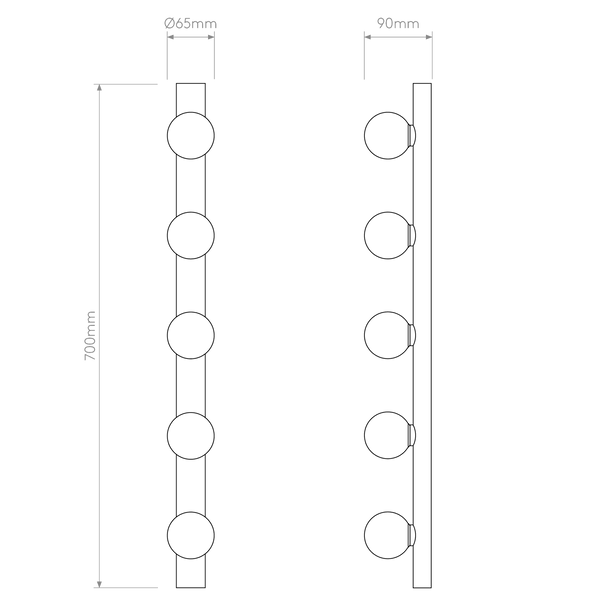 Cabaret 5 II IP44 Bathroom Wall Light in Matt Black