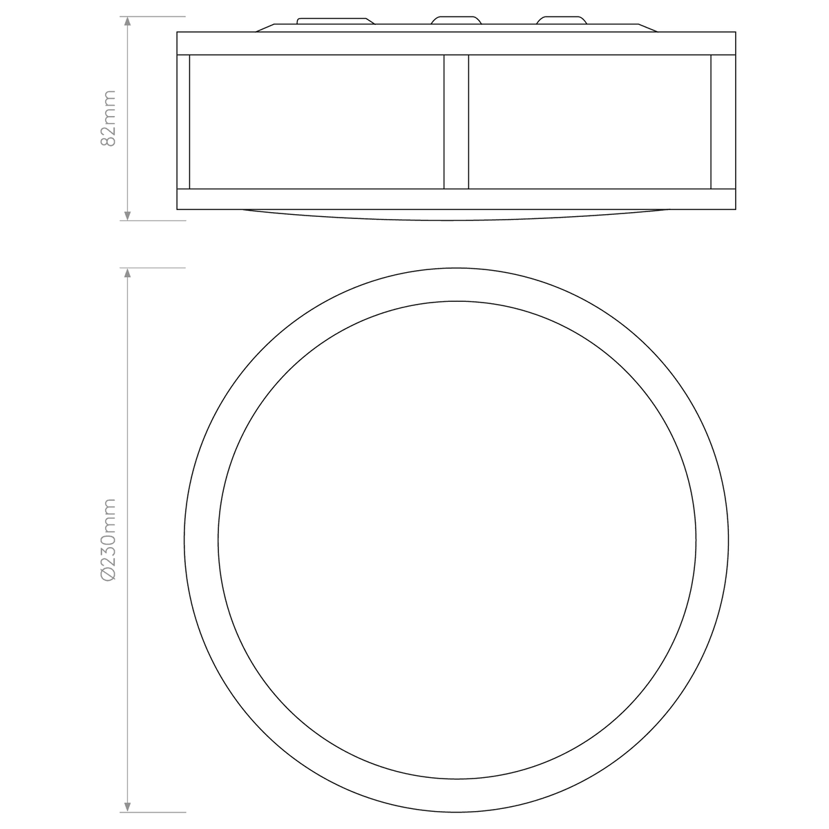 Mashiko Round 230 IP44 Ceiling Light in Bronze