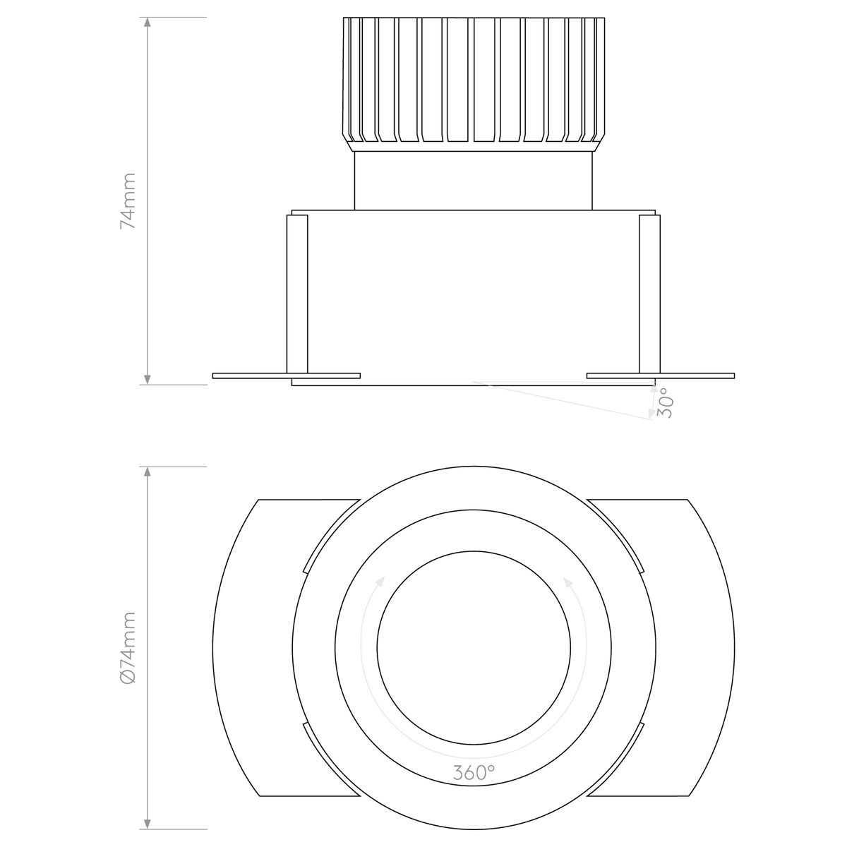 Trimless Round LED Adjustable Recessed Ceiling Downlight