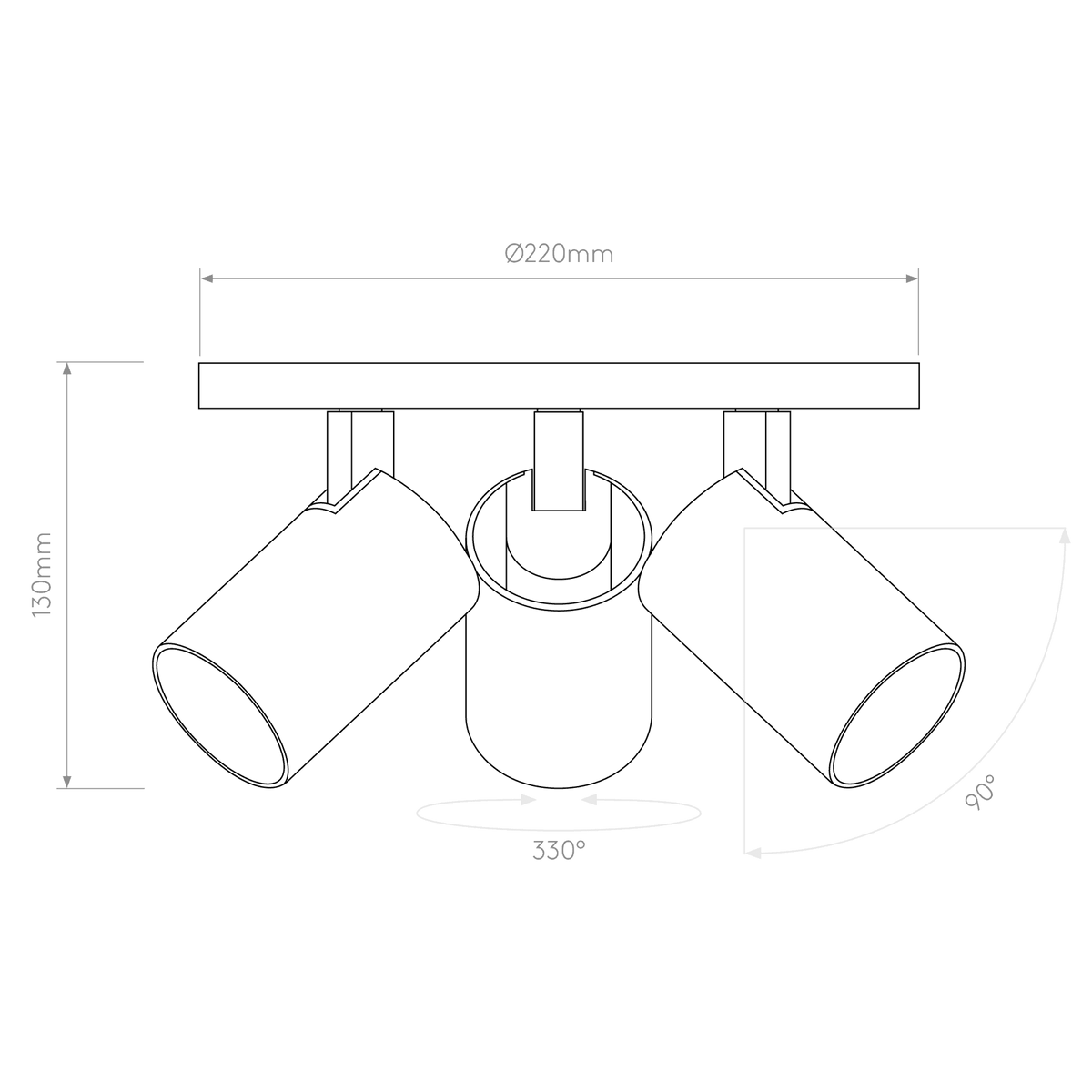 Ascoli Triple Round Spotlight in Matt Nickel
