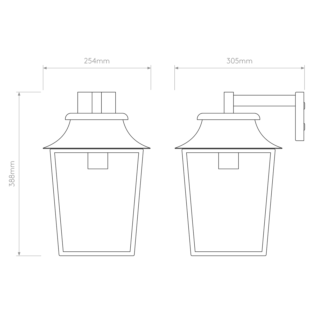 Richmond 254 Textured Black Wall Lantern