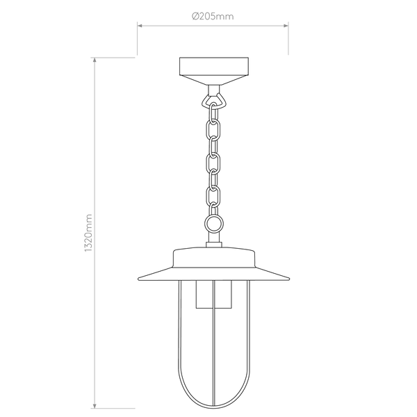 Montparnasse Exterior IP44 Pendant Light in Polished Nickel