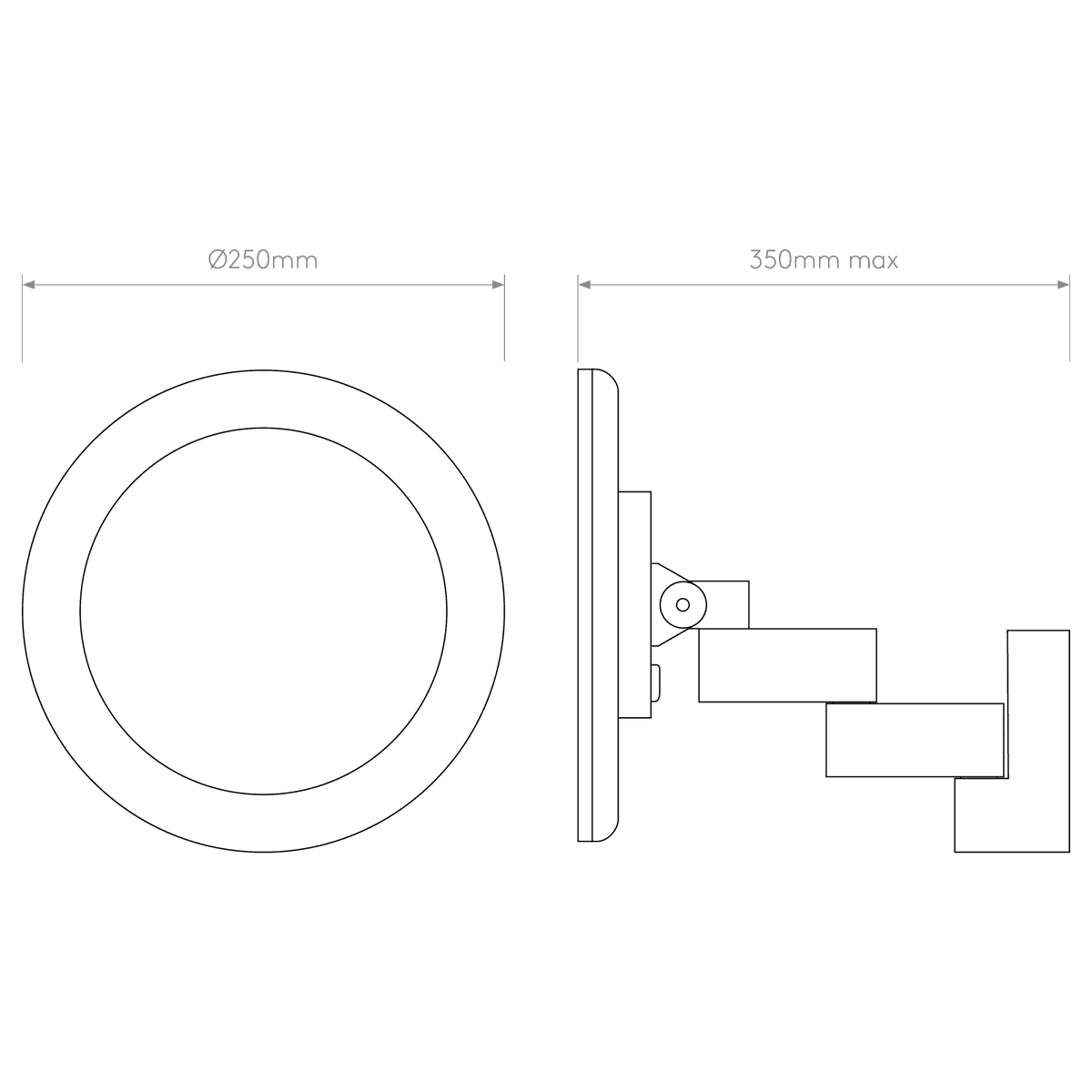 Niimi LED IP44 Round Illuminated Magnifying Mirror in Chrome