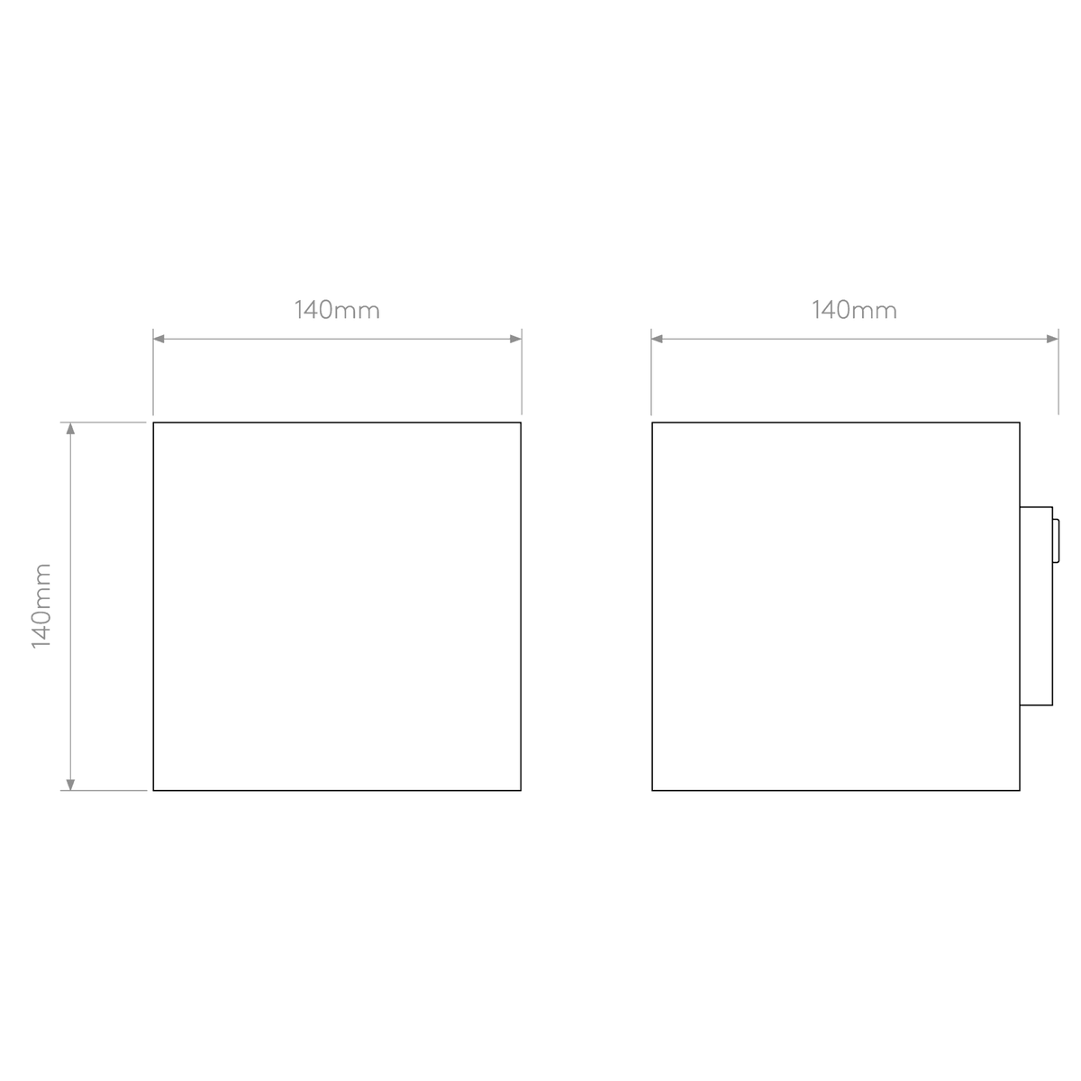 Pienza Square Wall Light in White Plaster