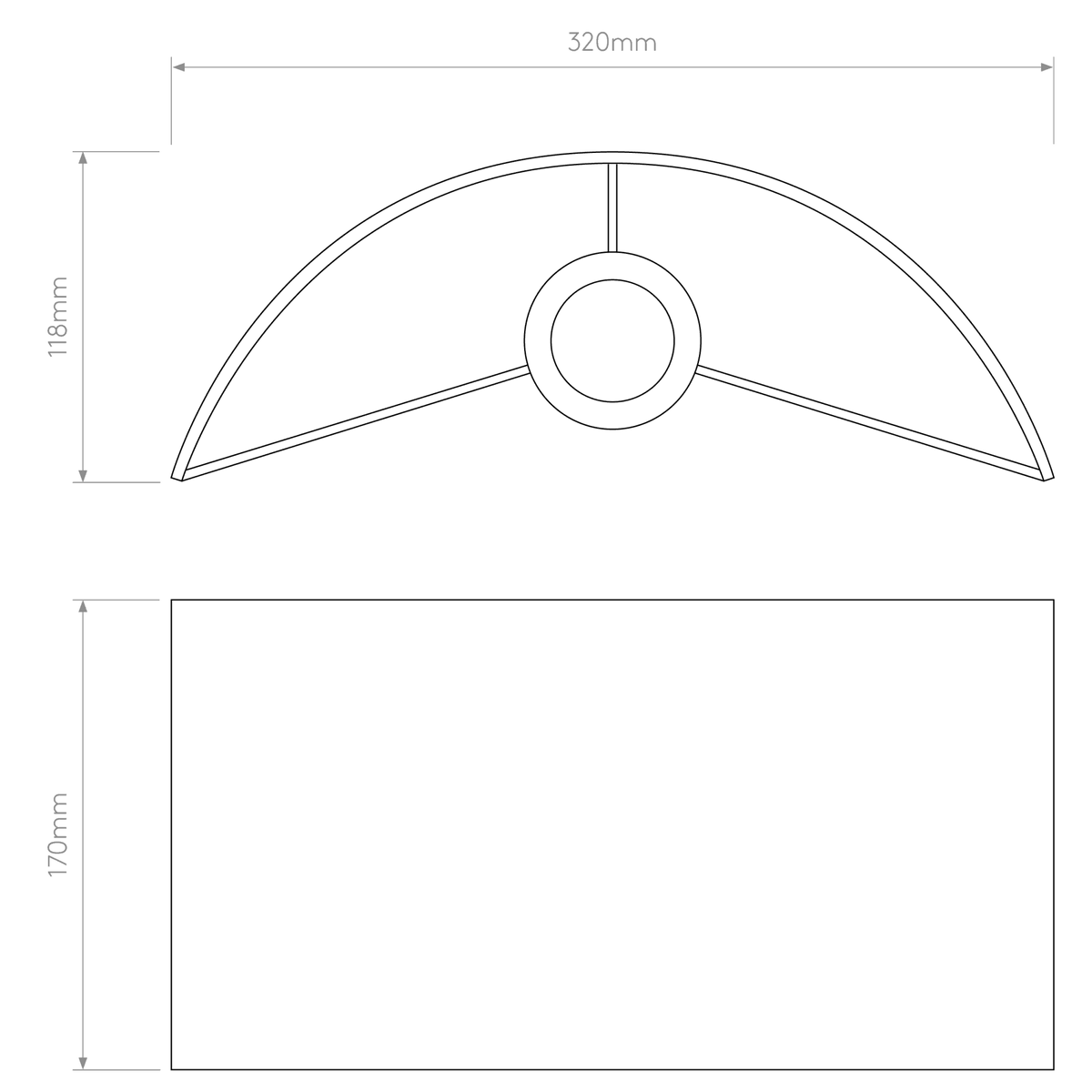 Semi Drum 320 Black Fabric Shade