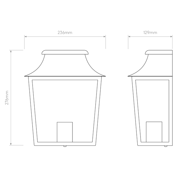 Richmond 235 IP44 Exterior Wall Lantern Light in Black