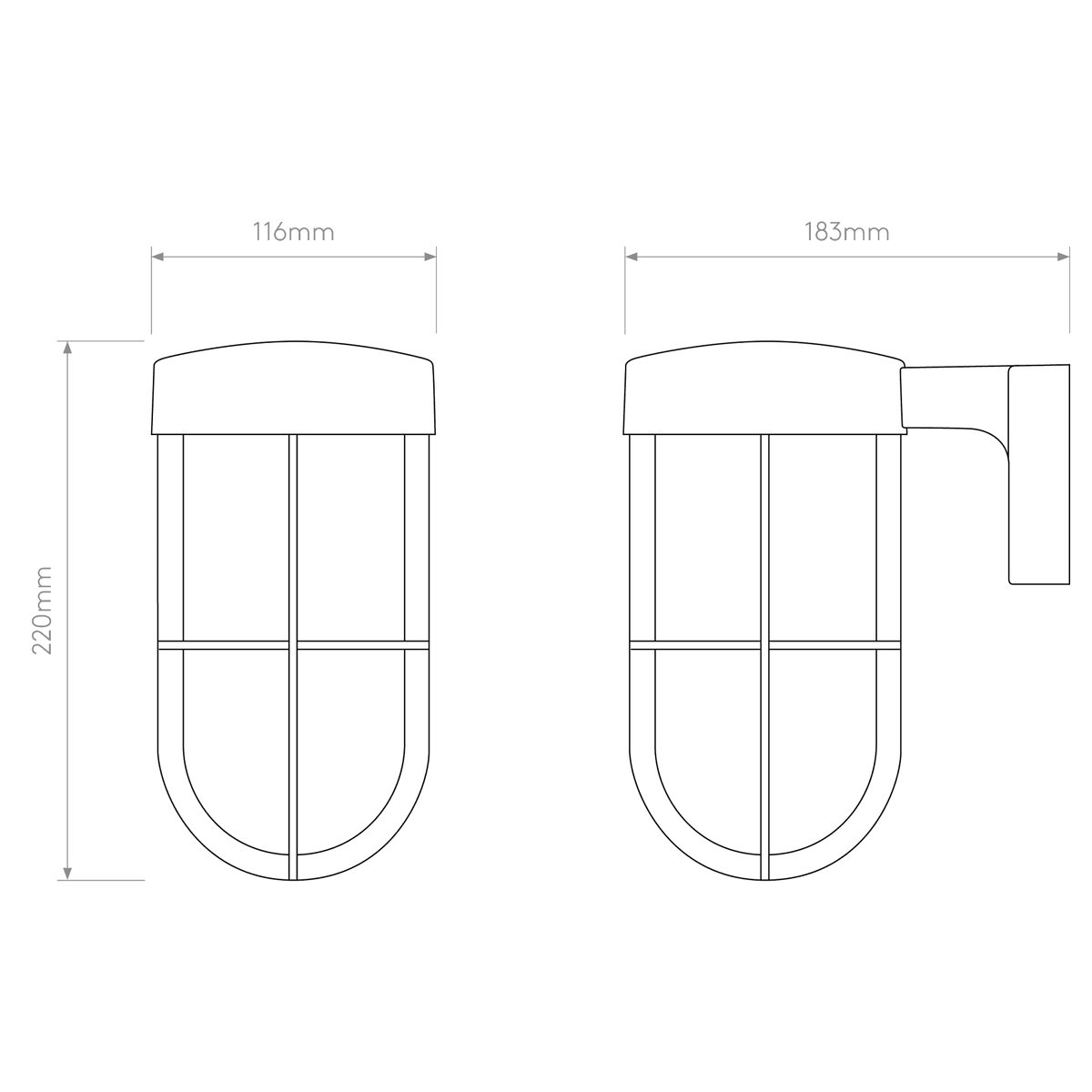 Cabin IP44 Frosted Glass Wall Light in Bronze