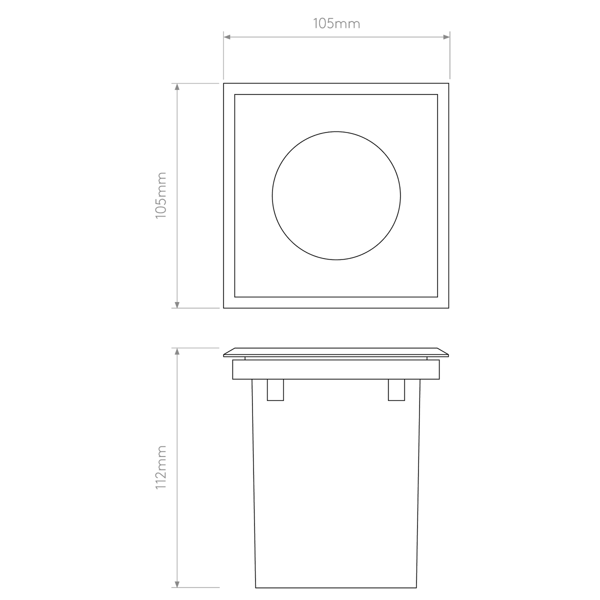Gramos Square Exterior Ground Light in Solid Brass
