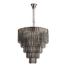 Kentisbeare 800mm 5 Tier 19 Lamp Chandelier in Polished Nickel & Smoked Glass