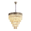 Kentisbeare 800mm 5 Tier 19 Lamp Chandelier in Polished Nickel & Cognac Glass