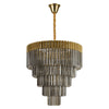 Kentisbeare 800mm 5 Tier 19 Lamp Chandelier in Brass & Smoked Glass